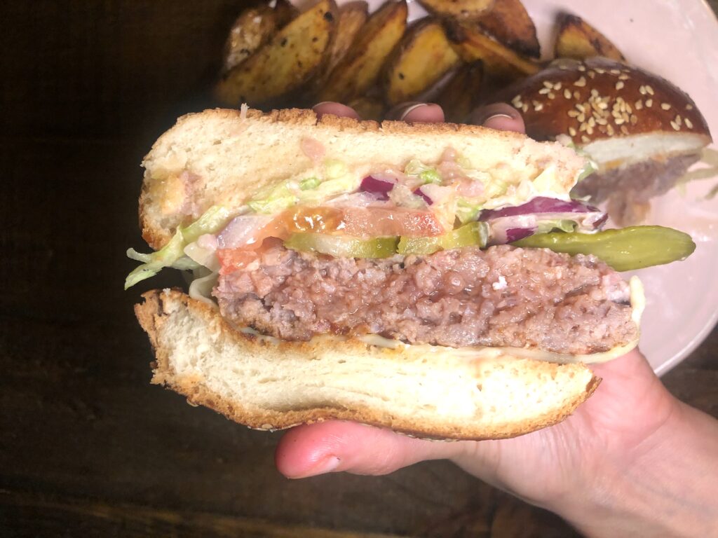 Juicy homemade burger